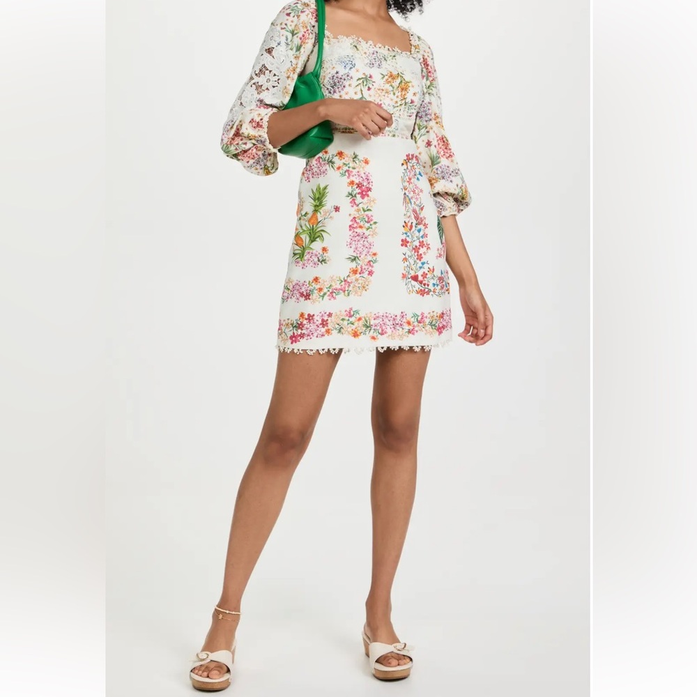 Farm Rio delicate forest scarves mini dress